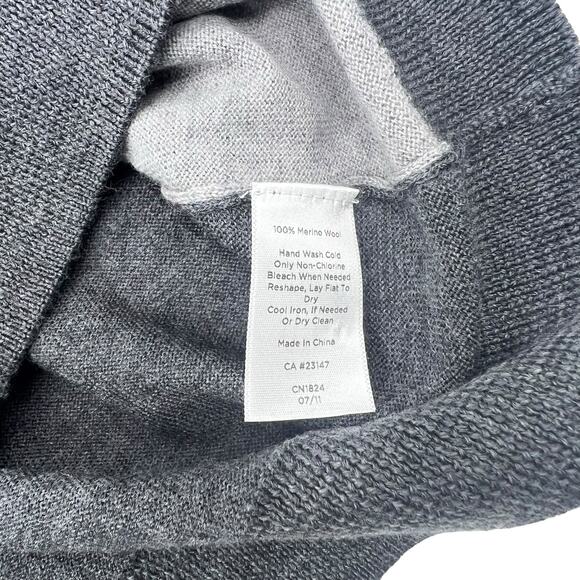 Talbots Womens Gray Color Block Italian Merino Wool Cardigan Work Twin Set Sz LP - Picture 7 of 16